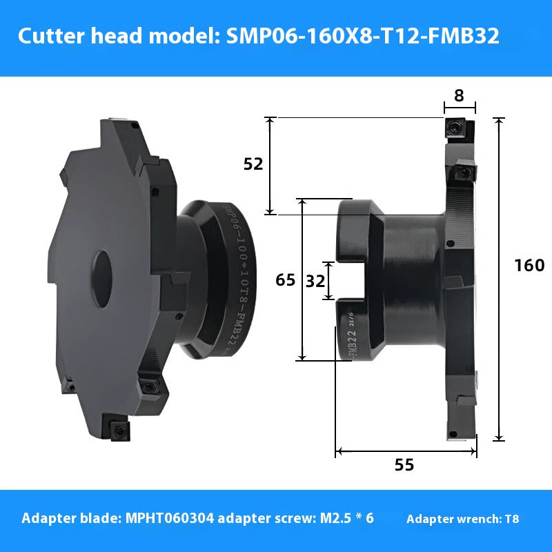 2082-CNC SMP 3 face and face milling cutter head saw blade sleeve indexable milling T-slot cutter head MPHT06 0812 Shandong Denso Pricision Tools Co.,Ltd.